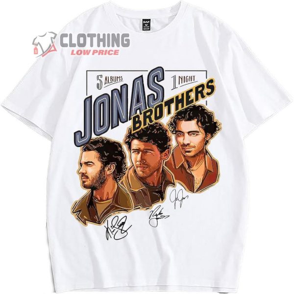 Jonas Brothers Tour T-Shirt, Five Albums One Night Shirt, Jonas The World Tour 2023 Tee, Jonas Brothers Merch, 5 Albums 1 Night Merch, Jonas Brothers Gift