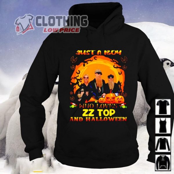 Just A Boy Who Loves Zz Top And Halloween Hoodie, Zz Top Setlist 2023 Merch, Zz Top Songs List Greatest Hits Merch