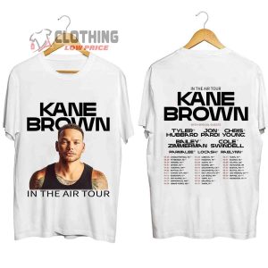 Kane Brown In The Air Tour 2024 Tickets Merch, Kane Brown Tour 2024 UK Shirt, Kane Brown Tour 2024 Schedule Tee, In The Air Concert 2024 Tour Dates T-Shirt