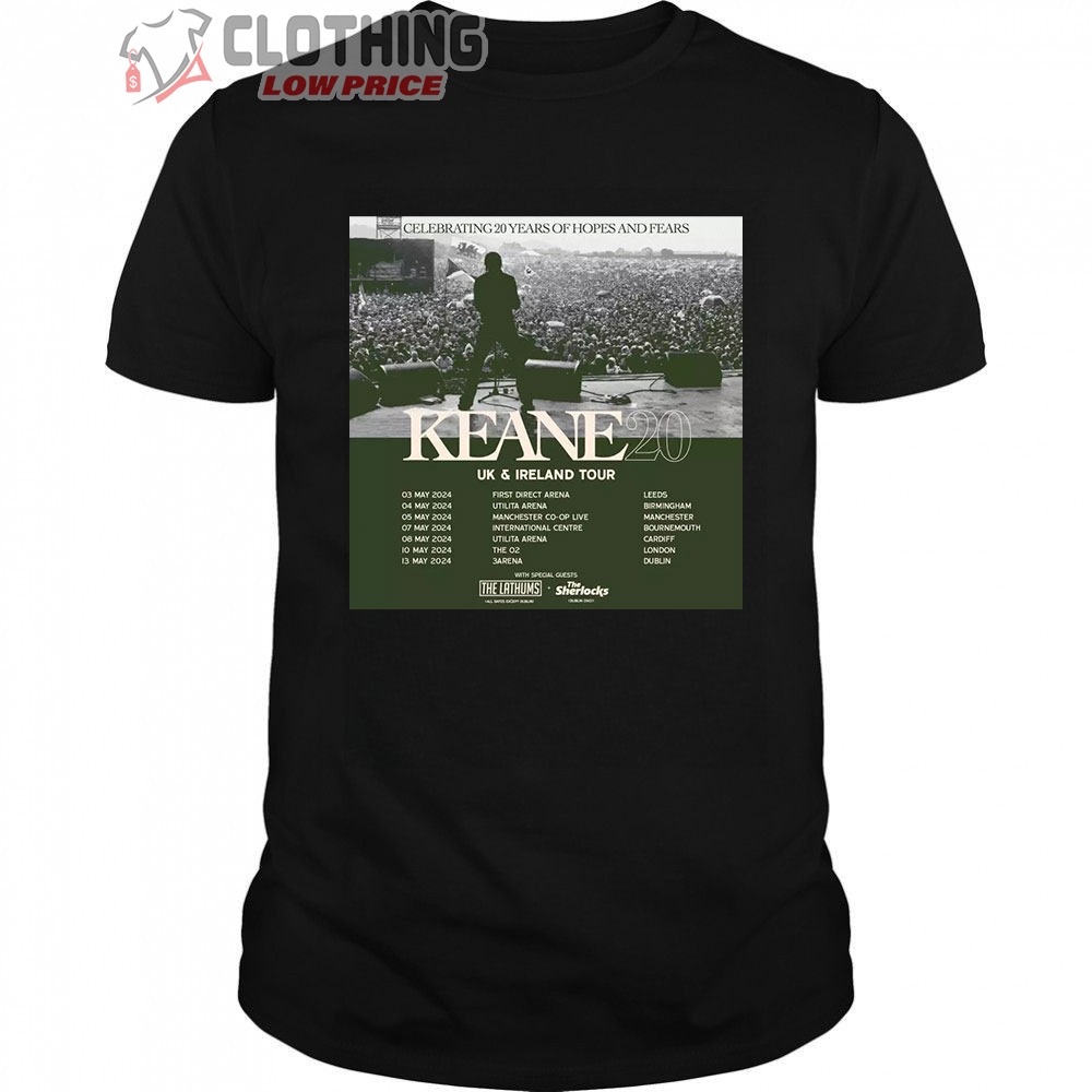 Keane 20 UK And Ireland Tour Merch, Keane Celebrating 20 Years Of Hopes