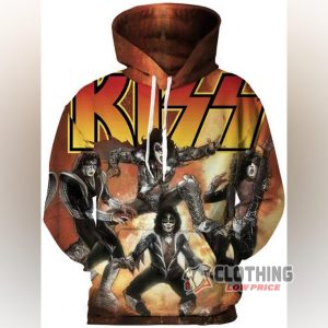 Kiss Band Halloween Shirt, Rock Band Kiss Merch, Kiss Band Gene Simmons Hoodie 3D All Over Printed