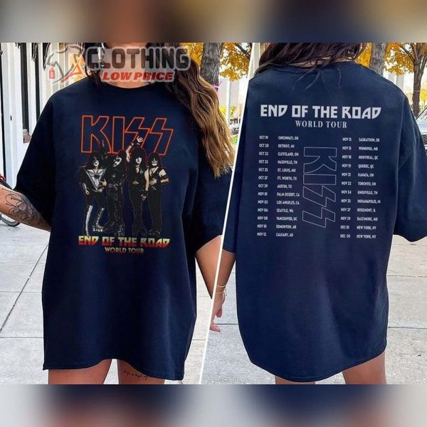 Kiss Band Shirt, End Of The Road Tour Dates 2023 Shirt, Kiss Band Rock Tee, Kiss Band Tour Ticket Price Tee Merch