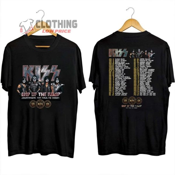 Kiss End Of The Road Final 50 Dates Merch, The Final 50 Shows Shirt, Kiss End Of The Road Final 50 Dates Tour Tee, Kiss Band Concert T-Shirt
