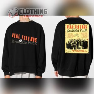 Knuckle Puck 2023 Concert Tour Dates T- Shirt, Real Friends Knuckle Puck Fall Tour 2023 One Step Closer Arm Length Double Sided T- Shirt, Knuckle Puck Setlist T- Shirt