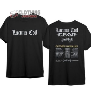 Lacuna Coil October Dawn 2023 Merch Lacuna Coil 2023 Dawn Us Tour T Shirt Lacuna Coil Band 2023 Concert Tour Shirt1