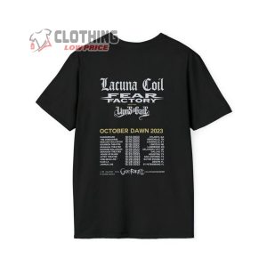 Lacuna Coil October Dawn 2023 Merch Lacuna Coil 2023 Dawn Us Tour T Shirt Lacuna Coil Band 2023 Concert Tour Shirt3