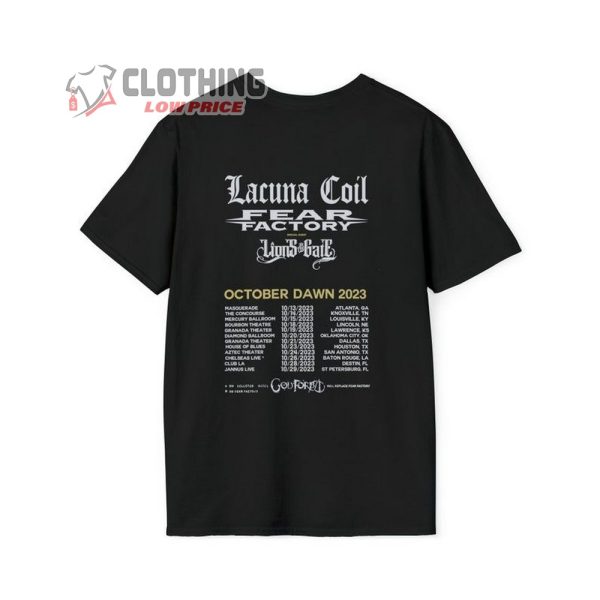 Lacuna Coil October Dawn 2023 Merch, Lacuna Coil 2023 Dawn Us Tour T-Shirt, Lacuna Coil Band 2023 Concert Tour Shirt