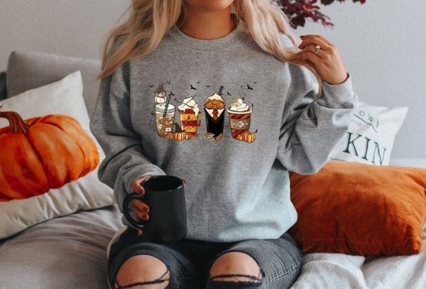 Latte Coffee Halloween Witch School Sweatshirt, Witch School Boba Shirt, Latte Coffee Witch Shirt