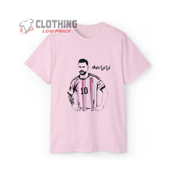 Lionel Messi Pink Softstyle T-Shirt, Messi Inter Miami Shirt, Miami Messi Merch, Messi #10 Tee Shirt, Messi Goat, Messi Gift for Fan