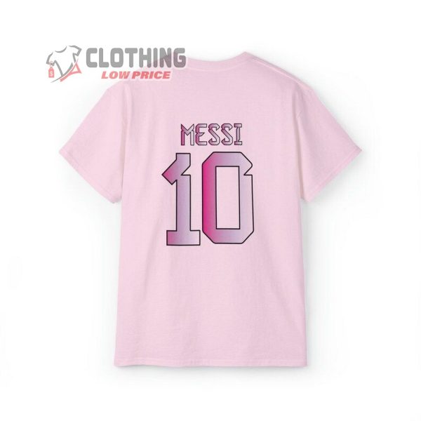 Lionel Messi Pink Softstyle T-Shirt, Messi Inter Miami Shirt, Miami Messi Merch, Messi #10 Tee Shirt, Messi Goat, Messi Gift for Fan