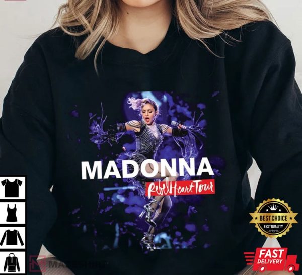 Madonna 2023 Concert Shirt, Madonna Queen Of Pop Rebel Heart Tour Gift For Fans Shirt, Madonna Tour Merch