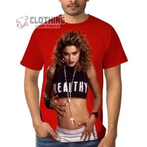 Madonna Healthy Top Retro 80S 3D All Printed Red T Shirt For Men And Women Madonna Net Worth Merch1 1