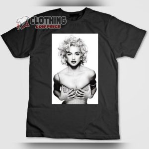 Madonna Poster Short Sleeve T Shirt, Singer Madonna World Tour Graphic Merch