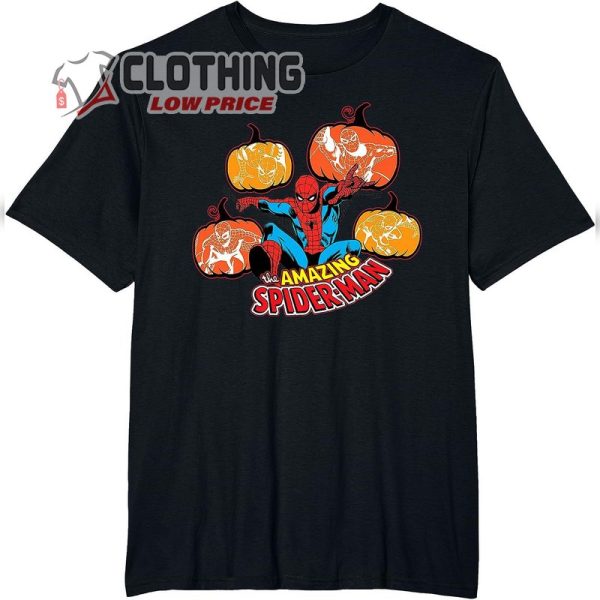 Marvel Amazing Spider-Man Halloween, Pumpkins Comic Art  Spider-man Halloween T-Shirt