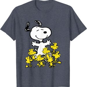 Merch Peanuts Snoopy Chick Party Crew Neck T Shirt Classic Fit Adult Black3