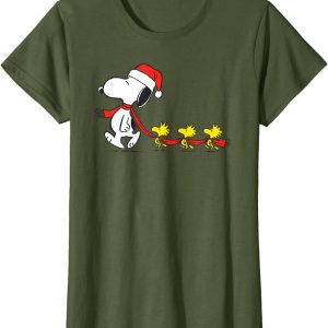 Peanuts Snoopy and Woodstock Holiday Short Sleeve T-Shirt