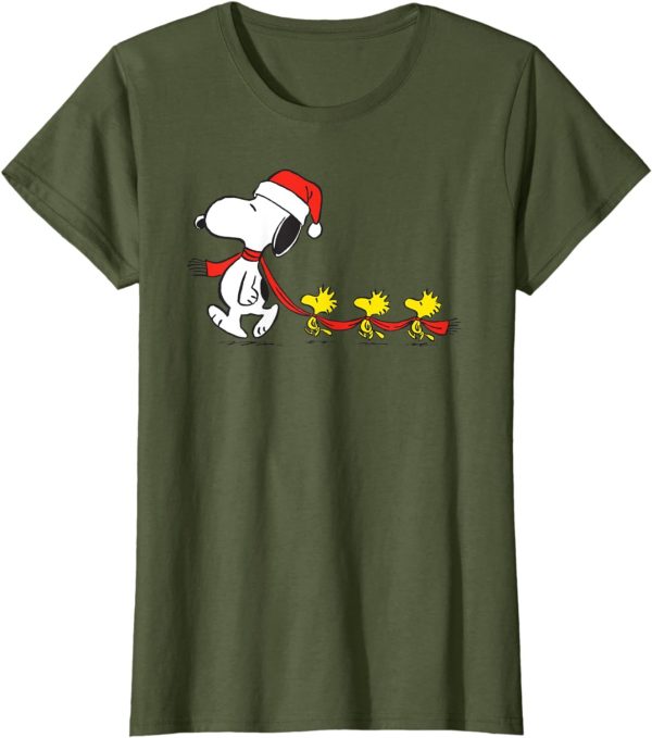 Peanuts Snoopy and Woodstock Holiday Short Sleeve T-Shirt