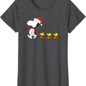 Merch Peanuts Snoopy and Woodstock Holiday Short Sleeve T Shirt2