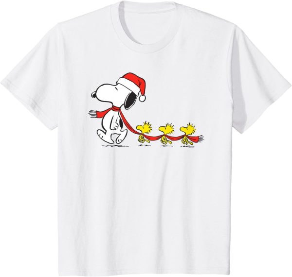 Peanuts Snoopy and Woodstock Holiday Short Sleeve T-Shirt