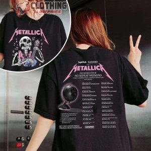 Metallica Skeleton Metal Tour 2023 2024 Event Merch, Metallica M72 World Tour No Repeat Weekend Shirt, Metallica Band Tour 2024 T-Shirt