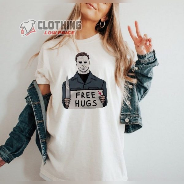 Michael Myers Free Hugs Shirt, Friday The 13Th Halloween Tee, Horror Movie Shirt, Scary Halloween Shirt, Boys Halloween Shirt, Autumn Shirt