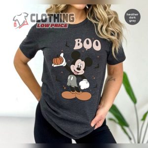 Mickey Halloween Disney Tees, Cute Pumpkin Spooky Season Outfits, Boo Crewneck Sweatshirt