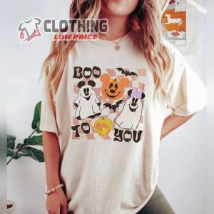 Mickey Minnie Boo To You Shirt Mickey Minnie Ghost Halloween Shirt Disney Spooky Season Tee Mickey Minnie Pumpkin Shirt1