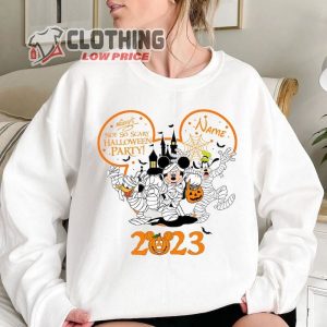 MickeyS Not So Scary Halloween Party 2023 Shirts Halloween Mickey Friends Shirt Disney Halloween Skeleton Tee3