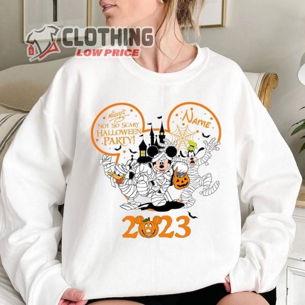 Mickey’S Not So Scary Halloween Party 2023 Shirts, Halloween Mickey & Friends Shirt, Disney Halloween Skeleton Tee