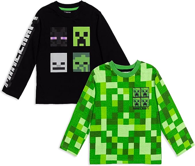Minecraft 2 Pack Long Sleeve T Shirt amazon