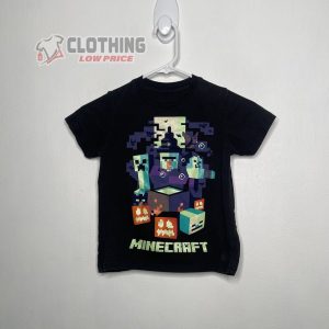 Minecraft Creeper Halloween T-Shirt, Bat Flying Minecraft Halloween T-Shirt, Minecraft Halloween Costume Shirt