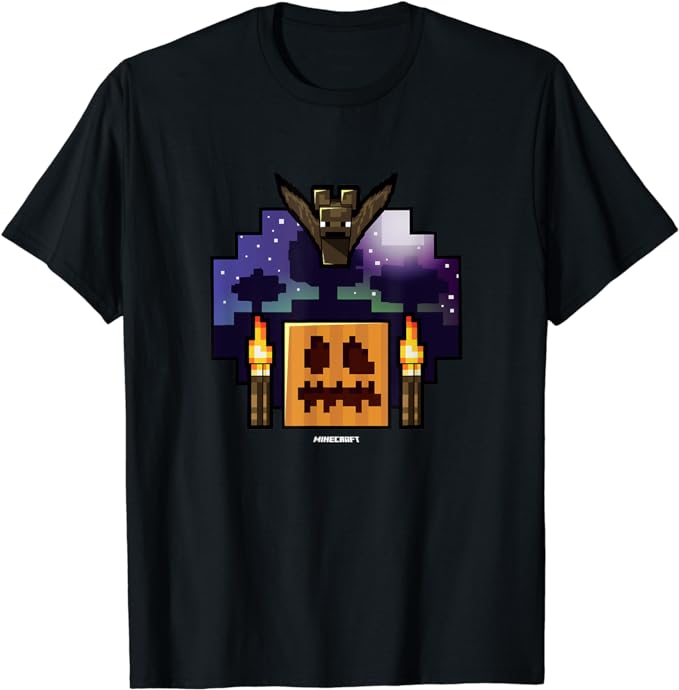 Minecraft Halloween Bat Flying T Shirt amazon