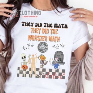 Monster Math Funny Halloween Party Unisex T-Shirt, Funny Mathematics Teacher Halloween Shirt, Halloween Gift, Funny Halloween Tee, Math Professor Happy Halloween Tee