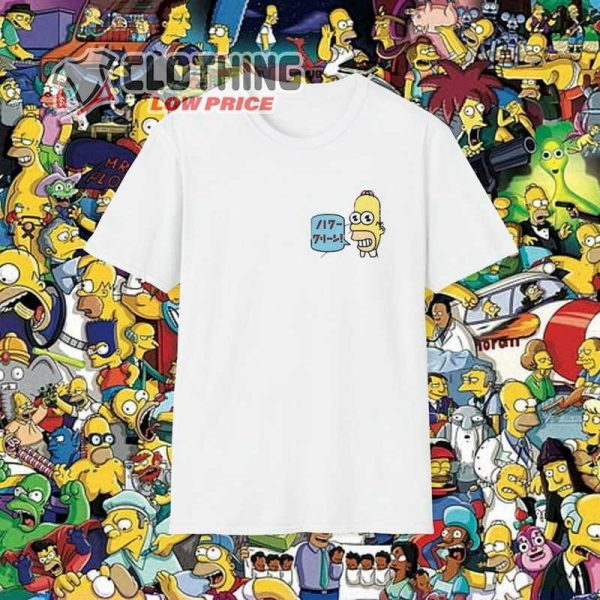 Mr Sparkle Japanese T-Shirt Homer Simpson Graphic Tee Simpsons Funny Cartoon Shirt