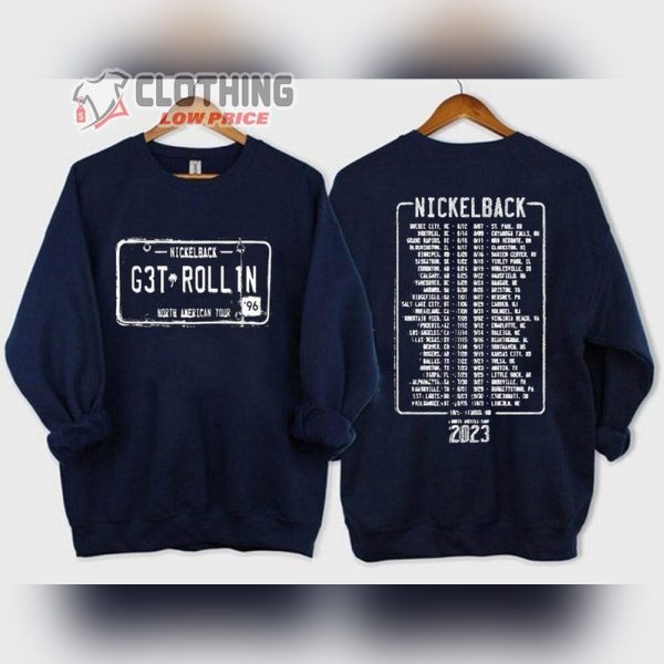 Nickleback Get Rollin New Album Shirt, Nickelback Get Rollin’ 2023 US UK Tour Shirt, Vintage Nickleback Tour 2023 Merch, Nickelback Band Concert 2023 Tee