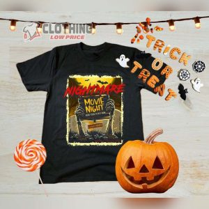 Nightmare Movie Halloween Night Poster Shirt, Book Ticket Now Halloween Nightmare Shirt, Horror Movie Shirt, Trick Or Treat Halloween Friends Tee