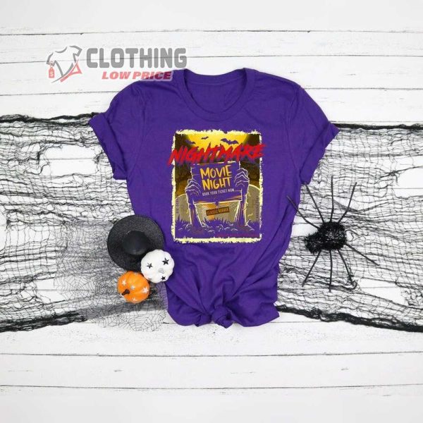 Nightmare Movie Halloween Night Poster Shirt, Book Ticket Now Halloween Nightmare Shirt, Horror Movie Shirt, Trick Or Treat Halloween Friends Tee