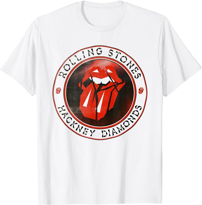 Official The Rolling Stones HD Circle Logo T Shirt amazon