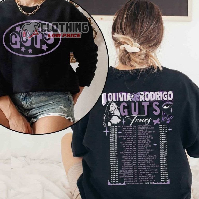 Olivia Rodrigo Guts Full Date Tour 2024 Merch, Olivia Rodrigo Tour 2024 Tickets Shirt, Olivia