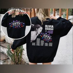 Olivia Rodrigo Guts World Tour Dates 2024 Merch, Guts Olivia Track List Shirt, Olivia Rodrigo 2024 GUTS World Tour Shirt, Olivia Rodrigo With The Breeders, Chappell Roan, Pinkpantheress T-Shirt