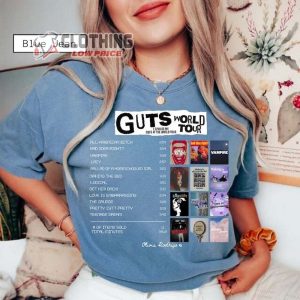 Olivia Rodrigo Guts World Tour Track List Aesthetic Shirt Olivia Rodrigo Guts 2023 Concert Merch1 3