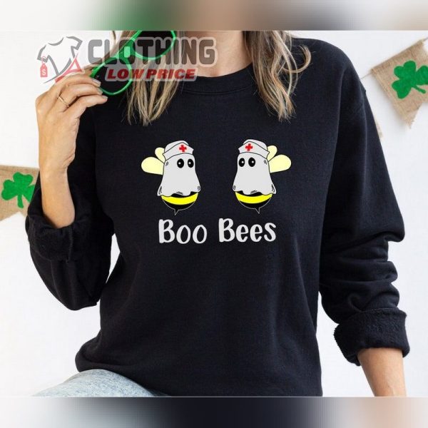 Oversized Boo Bees Halloween Sweatshirt, Nurse Halloween Crewneck Boo Bees Halloween Hoodie, Funny Boo Bees Shirt, Halloween 2023 Trends Merch