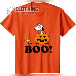 Peanuts Halloween Snoopy Woodstock BOO! T-Shirt, Scary Snoopy Woodstock Boo Halloween Tee
