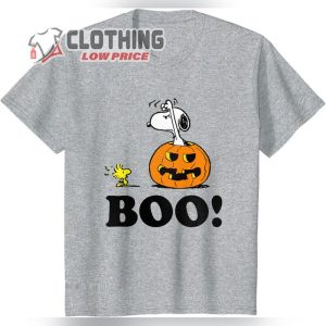 Peanuts Halloween Snoopy Woodstock BOO! T-Shirt, Scary Snoopy Woodstock Boo Halloween Tee