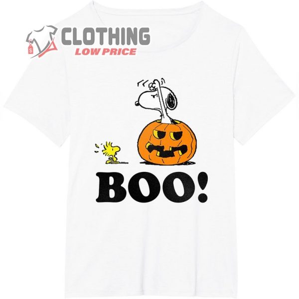 Peanuts Halloween Snoopy Woodstock BOO! T-Shirt, Scary Snoopy Woodstock Boo Halloween Tee