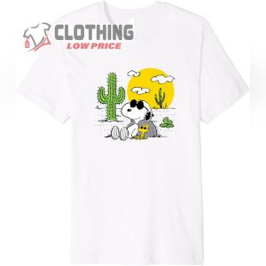Peanuts Snoopy & Woodstock Desert Premium T-Shirt, Snoopy Woodstock Sum Holiday Tee