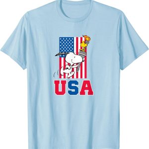 Peanuts Snoopy & Woodstock USA Torch Olympics Halloween T-Shirt