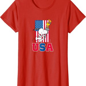 Peanuts Snoopy & Woodstock USA Torch Olympics Halloween T-Shirt