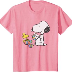 Peanuts Snoopy and Woodstock Easter Eggs Color T-Shirt3