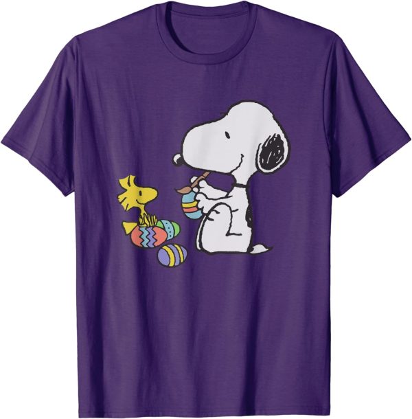 Peanuts Snoopy and Woodstock Easter Eggs Color T-Shirt3